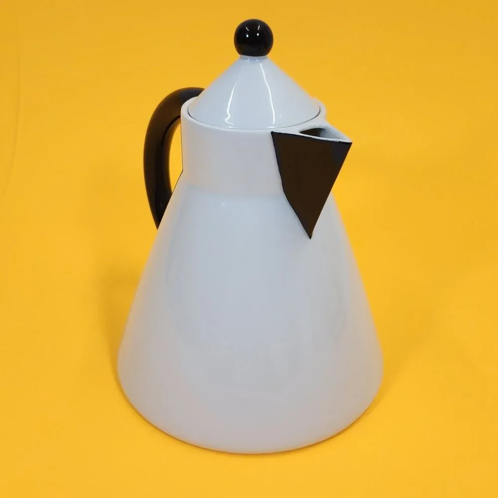 Ysenburg Art Werk Teapot Black White Waechtersbach Vintage Porcelain Ceramics